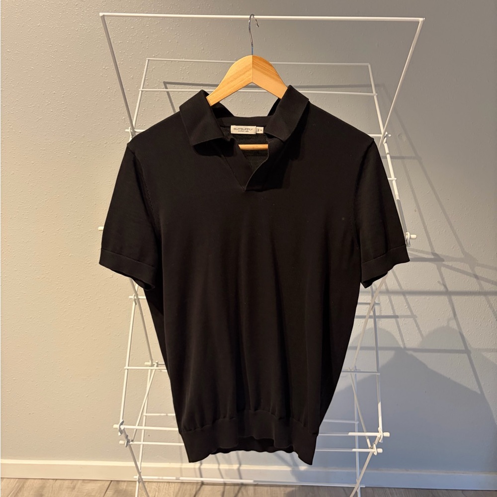 Suitsupply Black Short-Sleeve Polo
